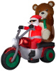 Santa on Motor Bike with Plush Bear Christmas Inflatable
